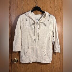 American Eagle Cream Hoodie Jacket